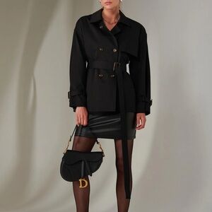 Coach Black Double-Breasted Trench Coat